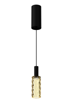 Lampa wisząca wewnętrzna SCENT PIXEL mat black-amber glass - LED 4W 3000K 181lm 220-240V AC ON-OFF IP20 - PANZERI 