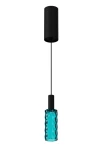 Lampa wisząca wewnętrzna SCENT PIXEL mat black-turquoise glass - LED 4W 3000K 181lm 220-240V AC ON-OFF IP20 - PANZERI