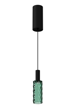 Lampa wisząca wewnętrzna SCENT PIXEL mat black-forest green glass - LED 4W 3000K 181lm 220-240V AC ON-OFF IP20 - PANZERI