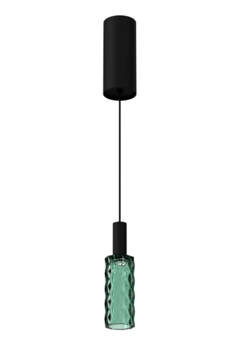 Lampa wisząca wewnętrzna SCENT PIXEL mat black-forest green glass - LED 4W 3000K 181lm 220-240V AC ON-OFF IP20 - PANZERI