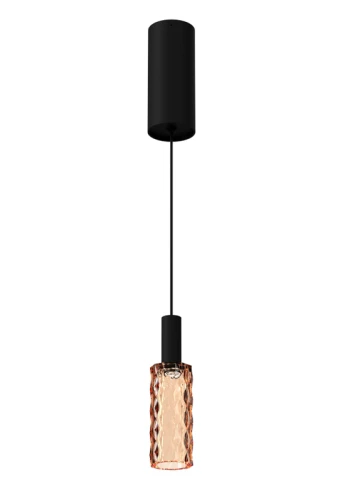 Lampa wisząca wewnętrzna SCENT PIXEL mat black-pink glass - LED 4W 3000K 181lm 220-240V AC ON-OFF IP20 - PANZERI