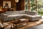 Narożnik BELLAMONTE 2,5FL-OTR - z funkcją spania i pojemnikiem - aranżacja