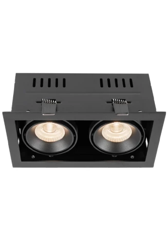 Oprawa oświetleniowa sufitowa wpuszczana COLOMBIA 20 czarna - LED COB 2x10W 2700-3000-4000K 1340-1370-1600lm 450mA IP20 36° - HOFF LIGHT