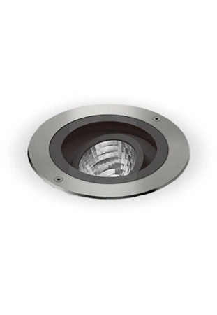 Oprawa oświetleniowa okrągła do gruntu zewnętrzna MOON Ø22 cm nikiel mat - LED 20W 3000K 1985lm 220-240V AC 15° IP67