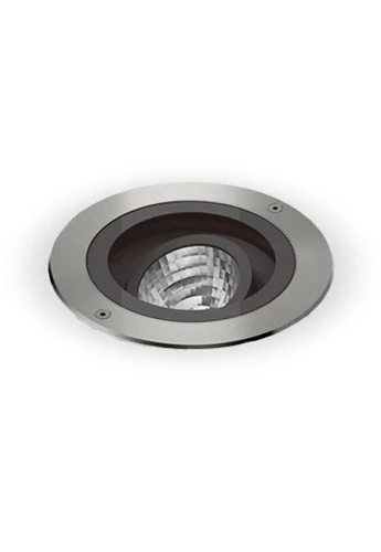 Oprawa oświetleniowa okrągła do gruntu zewnętrzna MOON Ø22 cm nikiel mat - LED 20W 3000K 1985lm 220-240V AC 15° IP67