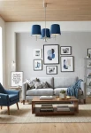 Lampa sufitowa wewnętrzna BOLZANO granatowy-chrom - E27 3x15W 230V IP20