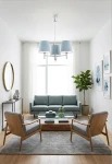 Lampa sufitowa wewnętrzna BOLZANO błękitny-chrom - E27 3x15W 230V IP20