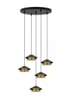 Lampa wisząca wewnętrzna 25453 piaskowa czerń-szczotkowane złoto - LED 45W 3000K 3360lm 220-240V 50/60 Hz IP20