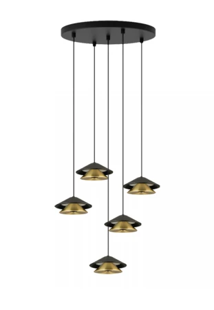Lampa wisząca wewnętrzna 25453 piaskowa czerń-szczotkowane złoto - LED 45W 3000K 3360lm 220-240V 50/60 Hz IP20