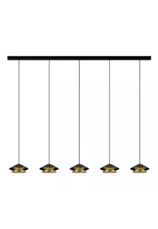 Lampa wisząca wewnętrzna 25452 piaskowa czerń-szczotkowane złoto - LED 45W 3000K 3360lm 220-240V 50/60 Hz IP20