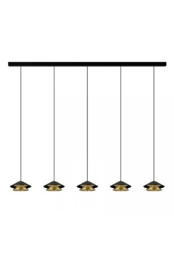 Lampa wisząca wewnętrzna 25452 piaskowa czerń-szczotkowane złoto - LED 45W 3000K 3360lm 220-240V 50/60 Hz IP20