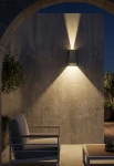 Lampa naścienna zewnętrzna ZAMBIA UP-DOWN antracyt - LED HP 2x3W 3000K 350lm 100-240V IP54 40°-85° - HOFF LIGHT - aranżacja