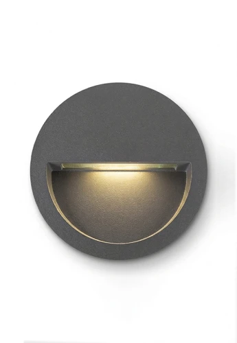 Lampa wpuszczana ścienna ATHENS ROUND 3 Gen.2 antracyt - LED SMD 3W 2200-2700-3200-4000K 165-175-185-200lm 100-240V IP65 50°- HOFF LIGHT