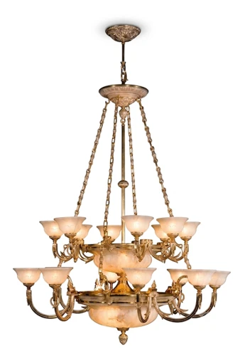 Żyrandol antyczny z alabastru z tulipanami 5931-16AT- E27 24x50W 220-240V IP20 - MARTINEZ Y ORTS