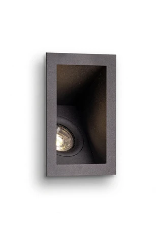 Oprawa ścienna wpuszczana FOCUS czarna - GU10 50W 110-240V IP23 - KOHL Light