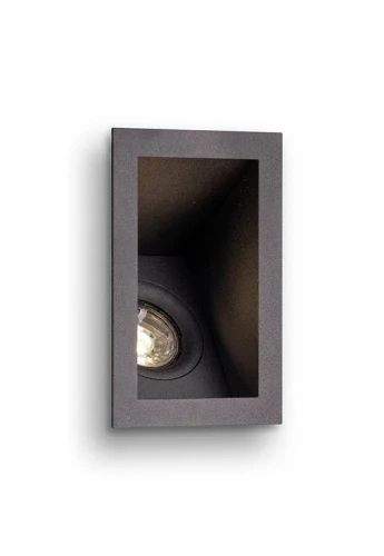 Oprawa ścienna wpuszczana FOCUS czarna - GU10 50W 110-240V IP23 - KOHL Light