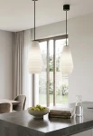 Lampa wisząca wewnętrzna OLIVIA black-white glass - LED max 57W 2700K 1050lm 220-240V AC IP20 - PANZERI - aranżacja