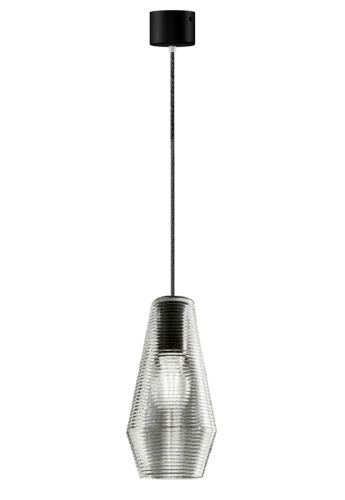 Lampa wisząca wewnętrzna OLIVIA black-steel glass - LED max 57W E27 2700K 1050lm 220-240V AC IP20 - PANZERI