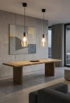 Lampa wisząca wewnętrzna OLIVIA black-steel glass - LED max 57W E27 2700K 1050lm 220-240V AC IP20 - PANZERI