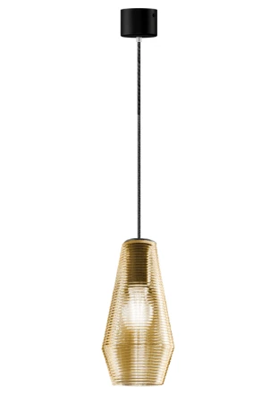 Lampa wisząca wewnętrzna OLIVIA black-amber glass - LED max 57W E27 2700K 1050lm 220-240V AC IP20 - PANZERI