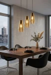 Lampa wisząca wewnętrzna OLIVIA black-bronze glass - LED max 57W E27 2700K 1050lm 220-240V AC IP20 - PANZERI