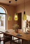 Lampa wisząca wewnętrzna OLIVIA black-green glass - LED max 57W E27 2700K 1050lm 220-240V AC IP20 - PANZERI