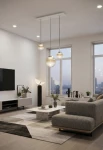 Lampa wisząca wewnętrzna JOTTO Ø15-Ø25-Ø15 stal szczotkowana - 3x10W LED GX53 220-240V AC IP20 - MILOOX - aranżacja