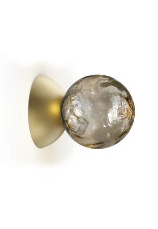 Kinkiet wewnętrzny MURANÉ Ø10 champagne-smoke grey glass - LED 4W 2700K 167lm 220-240V AC ON-OFF IP20 - PANZERI 