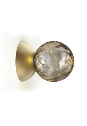 Kinkiet sufitowo-ścienny wewnętrzny nadbudowany MURANÉ Ø10 champagne-smoke grey glass - LED, 4W, 2700K, CRI>90, 24V DC ON-OFF, IP20 - PANZERI