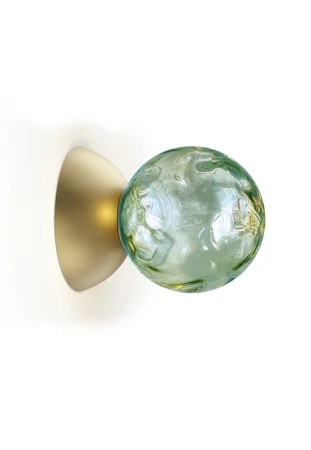Kinkiet sufitowo-ścienny wewnętrzny nadbudowany MURANÉ Ø10 champagne-forest green glass - LED, 4W, 2700K, CRI>90, 24V DC ON-OFF, IP20 - PANZERI