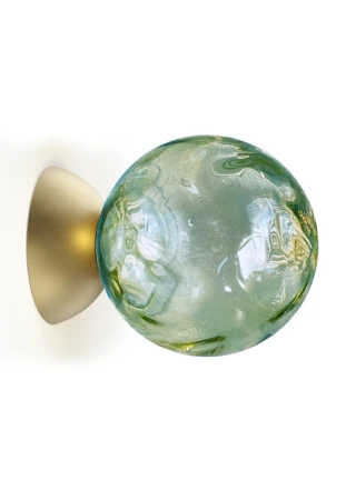 Kinkiet wewnętrzny MURANÉ Ø15 champagne-forest green glass - LED 4W 2700K 167lm 220-240V AC ON-OFF IP20 - PANZERI