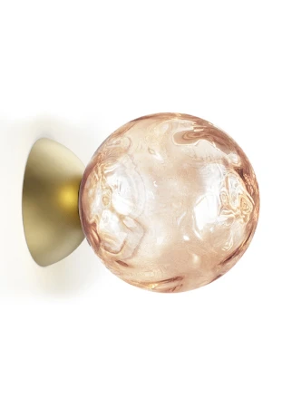 Kinkiet wewnętrzny MURANÉ Ø15 champagne-pink glass - LED 4W 2700K 167lm 220-240V AC ON-OFF IP20 - PANZERI