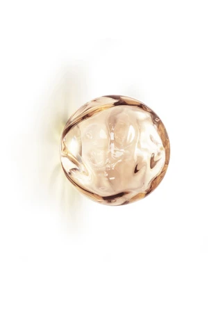Kinkiet sufitowo-ścienny wewnętrzny nadbudowany MURANÉ Ø10 champagne-pink green glass - LED, 4W, 2700K, CRI>90, 24V DC ON-OFF, IP20 - PANZERI