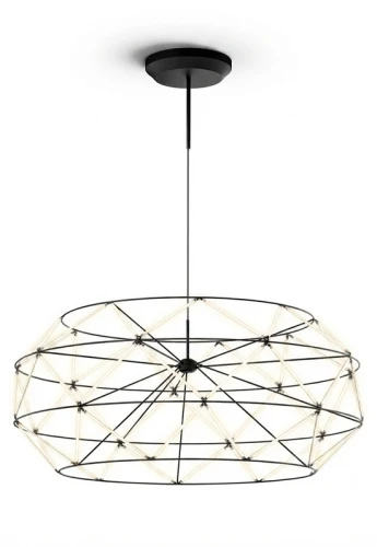 Lampa wisząca wewnętrzna EUCLIDE 920 matowy czarny - LED 92W 2700K 7130lm 24V IP20 ON-OFF - URBAN LIGHTING