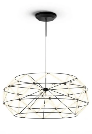 Lampa wisząca wewnętrzna EUCLIDE 920 matowy czarny - LED 92W 3000K 7922lm 24V IP20 ON-OFF - URBAN LIGHTING