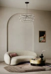 Lampa wisząca wewnętrzna EUCLIDE 920 matowy czarny - LED 92W 3000K 7922lm 24V IP20 ON-OFF - URBAN LIGHTING - aranżacja