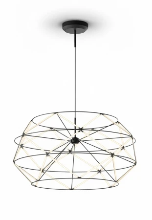 Lampa wisząca wewnętrzna EUCLIDE 700 matowy czarny - LED 62W 2700K 4805lm 24V IP20 ON-OFF - URBAN LIGHTING
