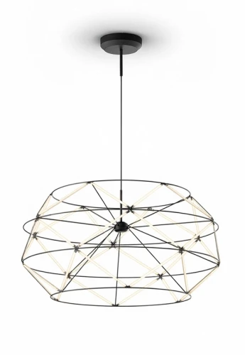 Lampa wisząca wewnętrzna EUCLIDE 700 matowy czarny - LED 62W 2700K 4805lm 24V IP20 ON-OFF - URBAN LIGHTING