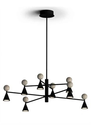 Lampa wisząca wewnętrzna BINGO trawertyn-czarna - 57W LED 3000K 2965lm 220-240V AC IP20