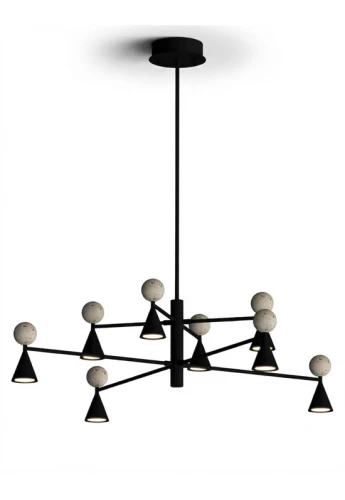 Lampa wisząca wewnętrzna BINGO trawertyn-czarna - 57W LED 3000K 2965lm 220-240V AC IP20
