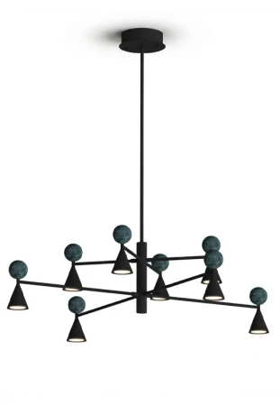 Lampa wisząca wewnętrzna BINGO malachit-czarna - 57W LED 3000K 2965lm 220-240V AC IP20