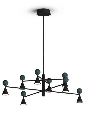 Lampa wisząca wewnętrzna BINGO malachit-czarna - 57W LED 3000K 2965lm 220-240V AC IP20