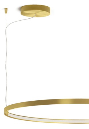 Lampa sufitowa wisząca ZERO ROUND SMART Ø100 mat brass - 2700K, CRI90, 220-240V AC z możliwością ściemniania (ZigBee) - PANZERI 