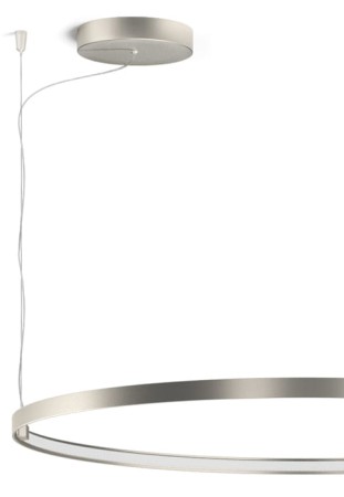 Lampa sufitowa wisząca ZERO ROUND SMART Ø100 titanium - 2700K, CRI90, 220-240V AC z możliwością ściemniania (ZigBee) - PANZERI