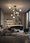 Lampa wisząca wewnętrzna CONSTELLATION ⌀145 czarna - G9 LED IP20 - ALMA LIGHT - aranżacja