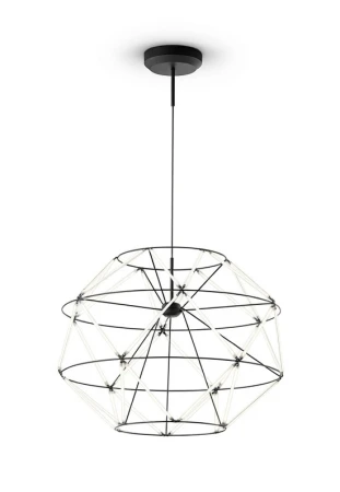 Lampa wisząca wewnętrzna EUCLIDE 560 matowy czarny - LED 62W 2700K 4593lm 24V IP20 ON-OFF - URBAN LIGHTING