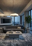 Lampa wisząca CHET-B Ø52 szara - 35W 3850lm 9W 1224lm 2700K 230V IP20 - MARTINELLI LUCE - aranżacja