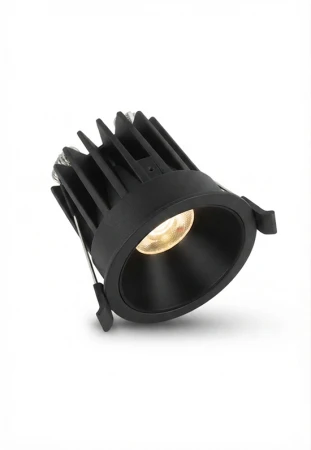 Oprawa oświetleniowa sufitowa wpuszczana QATAR 12 czarna - LED COB 12W 3000K 985lm 300mA IP20 14° UGR <17 - HOFF LIGHT