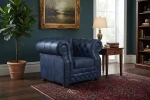 Fotel skórzany MANCHESTER - Dubaj Blue - aranżacja
