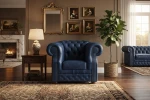 Fotel skórzany MANCHESTER - Dubaj Blue - aranżacja